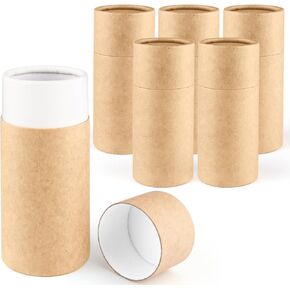 6Pcs 100ml Kraft Paper Tubes with Lid Cardboard Boxes Empty Kraft Paper Jar Round Containers Essential Oil Bottle Packaging Box Gift Paper Tube Craft Container Pencil Box Not Push-up in Kuwait