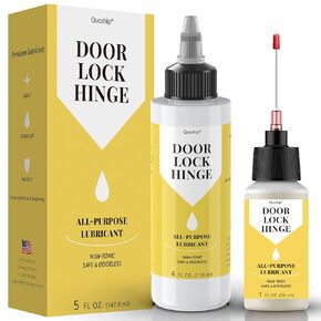 Door Hinge Lubricant kit | 4 oz + 1 oz Needle Combo, Long-Lasting Lock Lubricant, Upgraded Squeaky Door Hinge Lubricant for Door, Hinge, Lock, Tools, Bicycles - by Qucship