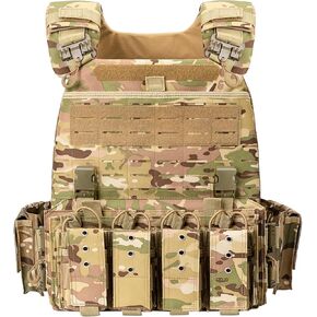 Quick Release Tactical Vest, Adjustable Breathable Weighted Vest for Men, Strong Tensile Lightweight Molle Vest 1000D Nylon for Duty Hunting Gaming