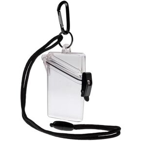 Transparent Clear Waterproof ID Card Badge Holder Case Waterproof Sports Case Vertical Badge Holders with Lanyard and Keychain,Identification Badges and Supplies,Labels, Office and School Supplies