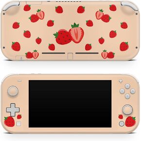 Tacky design Strawberry Skin Compatible with Nintendo Switch lite Skin, Cofee Color Compatible with Switch lite Cover Vinyl 3m Decal Cute Full wrap Compatible with Switch lite Accessories