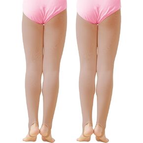 Girls Womens Stirrup Tights, 60D Ultra Soft Stretchy Dance Tights for Ballet, Gymnastics, Skating, School