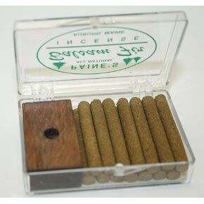 Paine's Incense & Burner Comes w/ 14 Balsam fir Sticks Wood Holder Lodge Style