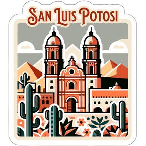 San Luis Potosi Sticker Travel Outdoors Decal Vinyl Small Waterproof for Water Bottle Mug Passport Scrapbook Notebook Laptop Tumbler Skateboard Computer Phone 4"