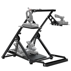 Minneer Flight racing simulator cockpit Foldable Steering Wheel Stand with Seat Fixing Slot, Fits for Logitech/Thrustmaster/Fanatec X56/X52/G29/G923/T248/T300/TSPC game wheel Excluding Wheel, Pedals in Kuwait