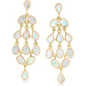 Ross-Simons Ethiopian Opal Chandelier Earrings in 18kt Gold Over Sterling