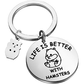 Cute Hamster Keychain For Women Life Is Better With Hamsters Keychain