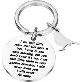 PLITI Memorial Gift Sympathy Gift for Loss of Loved One Keychain Robin Memorial Key rings