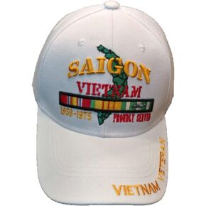 Saigon Vietnam Veteran Proudly Served Baseball Cap White