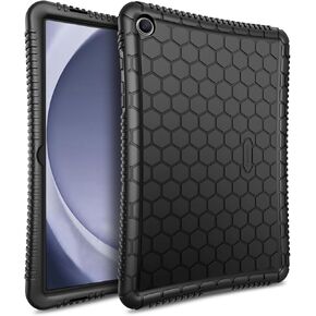 Fintie Silicone Case for Samsung Galaxy Tab A9 Plus/A9+ 5G 11 Inch 2023 Model (SM-X210/X216/X218), Honey Comb Series Kids Friendly Light Weight Shock Proof Protective Cover, Black