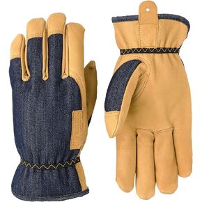 قفاز Hestra Job Kobolt Denim - قفاز بخمسة أصابع لأعمال الفناء والمشروعات العامة وعمليات المعدات