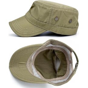Hidden Pocket Cadet Army Hat Quick Dry Military Style Flat Top Baseball Dad Sun Cap