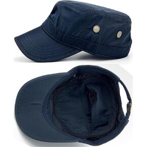 Hidden Pocket Cadet Army Hat Quick Dry Military Style Flat Top Baseball Dad Sun Cap
