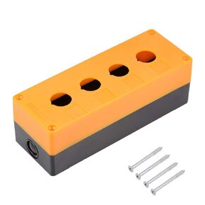 uxcell Push Button Switch Control Station Box 22mm 4 Holes Yellow Black