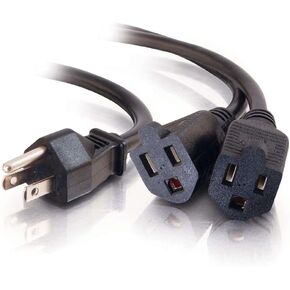 C2G Power Cord, Power Splitter, Power Squid, 1 to 4 Splitter, 16 AWG, Black, 3 Feet (0.91 Meters), Cables to Go 29806