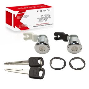 RLB-HILON Door Lock Cylinder Set Compatible with Ford E150 E250 E350 Econoline Van F150 F250 F350 Explorer Ranger Front Driver & Passenger Side Door Lock Kit