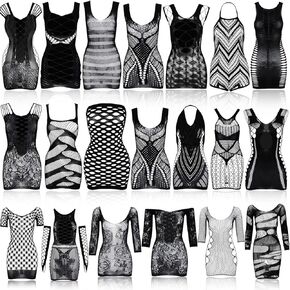 Jadive 20 Pairs Women Lingerie Black Lingerie Dress Dark Tights for Women
