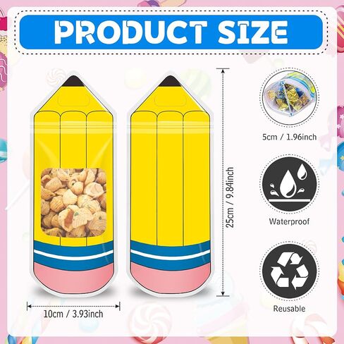 Kidum 50 Pcs Back to School Candy Treat Bags Plastic Goodie Bag Teacher Gift Bags Candy Boxes Party Favors Welcome Back to School Treat Boxes for Thanks Teacher School Classroom Decorations (50) in Saudi Arabia