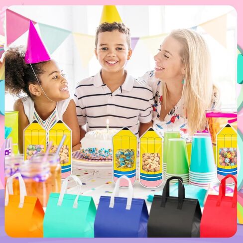 Kidum 50 Pcs Back to School Candy Treat Bags Plastic Goodie Bag Teacher Gift Bags Candy Boxes Party Favors Welcome Back to School Treat Boxes for Thanks Teacher School Classroom Decorations (50) in Saudi Arabia