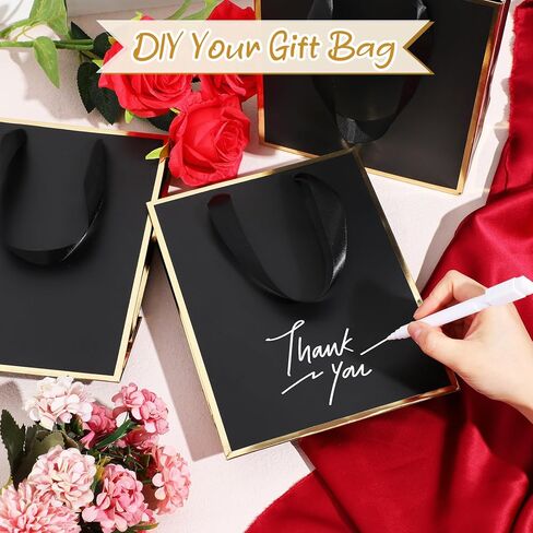 10 عبوات من أكياس الهدايا الورقية المعدنية من Yeaqee مع مقابض ومناديل ورقية شكرًا لك على حقائب هدايا لحفلات الزفاف وحفلات الزفاف وحقائب هدايا 5 حواس له في عيد ميلادها 9 × 7 × 3.1 بوصة (أزرق داكن، ذهبي) in Kuwait