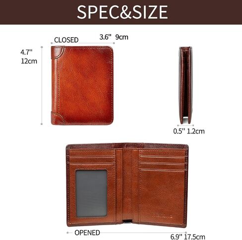 Men's Real Leather RFID Blocking Bifold Wallet Stylish Anti Theft Security With ID Window (Camel-02) in Saudi Arabia