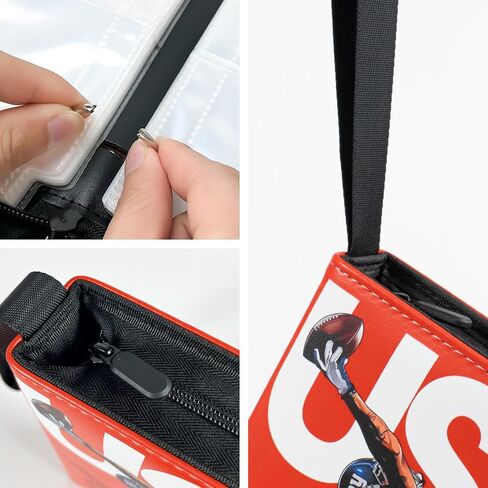 Trading Card Binder with Sleeve Soccer Card Holder, 50 Page 400 Card Pocket Sports Card Zipper Album Storage Organizer for Football, Baseball, TCG Game Cards Collection, Black in Saudi Arabia