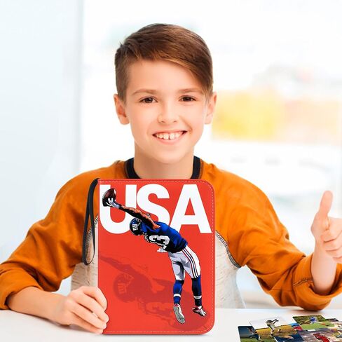 Trading Card Binder with Sleeve Soccer Card Holder, 50 Page 400 Card Pocket Sports Card Zipper Album Storage Organizer for Football, Baseball, TCG Game Cards Collection, Black in Saudi Arabia
