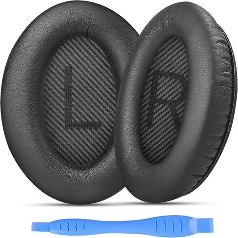 Replacement Ear Pads for Bose QC25 QC35 Memory Foam Also Fits QuietComfort 2/QC15/QC35 II/Ae2 / Ae2i / Ae2w / SoundLink 1&2/SoundTrue 1&2 Around-Ear (Dark Black) in Saudi Arabia