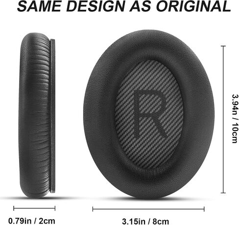 Replacement Ear Pads for Bose QC25 QC35 Memory Foam Also Fits QuietComfort 2/QC15/QC35 II/Ae2 / Ae2i / Ae2w / SoundLink 1&2/SoundTrue 1&2 Around-Ear (Dark Black) in Saudi Arabia