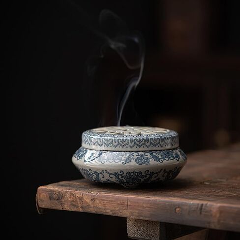 Incense Burner,Mosquito Coil Holder Ceramic Incense Stick Holder,Incense Cone Holder,Elegant Cone Incense Burner Set for Office Yoga and Livingroom Decor Home (Width-4.26) in Saudi Arabia