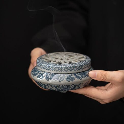 Incense Burner,Mosquito Coil Holder Ceramic Incense Stick Holder,Incense Cone Holder,Elegant Cone Incense Burner Set for Office Yoga and Livingroom Decor Home (Width-4.26) in Saudi Arabia
