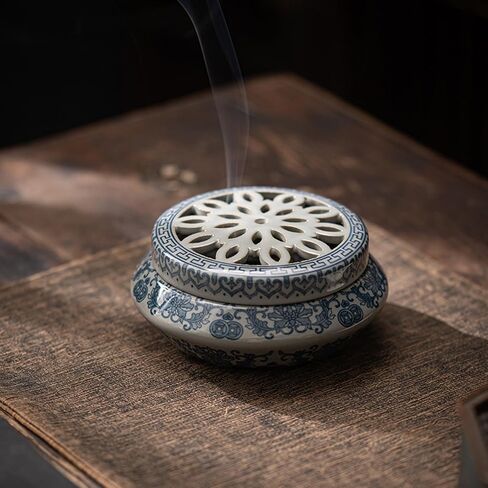 Incense Burner,Mosquito Coil Holder Ceramic Incense Stick Holder,Incense Cone Holder,Elegant Cone Incense Burner Set for Office Yoga and Livingroom Decor Home (Width-4.26) in Saudi Arabia
