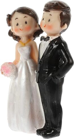 Toyvian Wedding Doll Ornaments Couple Sculpture Lovely Cake Decor Wedding Cake Decorations Rustic Cakes Toppers Delicate Couple Figure Wedding Cake Figurine Groom Desktop China Bride Resin in Saudi Arabia