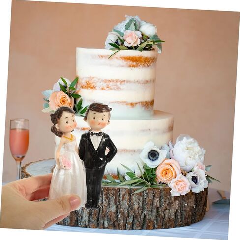 Toyvian Wedding Doll Ornaments Couple Sculpture Lovely Cake Decor Wedding Cake Decorations Rustic Cakes Toppers Delicate Couple Figure Wedding Cake Figurine Groom Desktop China Bride Resin in Saudi Arabia