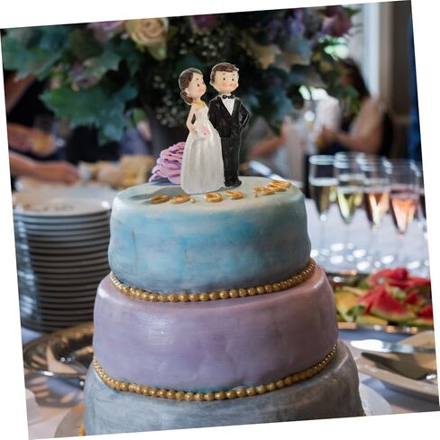Toyvian Wedding Doll Ornaments Couple Sculpture Lovely Cake Decor Wedding Cake Decorations Rustic Cakes Toppers Delicate Couple Figure Wedding Cake Figurine Groom Desktop China Bride Resin in Saudi Arabia