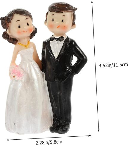 Toyvian Wedding Doll Ornaments Couple Sculpture Lovely Cake Decor Wedding Cake Decorations Rustic Cakes Toppers Delicate Couple Figure Wedding Cake Figurine Groom Desktop China Bride Resin in Saudi Arabia