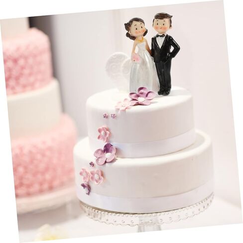 Toyvian Wedding Doll Ornaments Couple Sculpture Lovely Cake Decor Wedding Cake Decorations Rustic Cakes Toppers Delicate Couple Figure Wedding Cake Figurine Groom Desktop China Bride Resin in Saudi Arabia