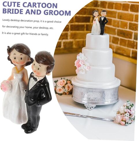 Toyvian Wedding Doll Ornaments Couple Sculpture Lovely Cake Decor Wedding Cake Decorations Rustic Cakes Toppers Delicate Couple Figure Wedding Cake Figurine Groom Desktop China Bride Resin in Saudi Arabia