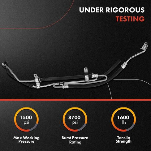 مجموعة خط خرطوم التوجيه والضغط والرجوع من A-Premium متوافقة مع Toyota Tundra 2011-2013 Sequoia 2008 4.6L 5.7L استبدال # 444100C150 in Saudi Arabia
