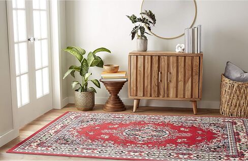 سجادة منطقة حدود ميدالية تقليدية من Home Dynamix Premium Sakarya، كلاريت، مستطيل 21 بوصة × 35 بوصة in Kuwait