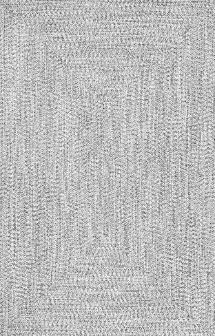 nuLOOM Wynn Braided Indoor/Outdoor Area Rug, 3x5, Light Grey/Salt and Pepper in Saudi Arabia