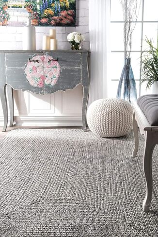 nuLOOM Wynn Braided Indoor/Outdoor Area Rug, 3x5, Light Grey/Salt and Pepper in Saudi Arabia
