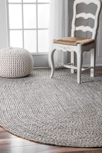 nuLOOM Wynn Braided Indoor/Outdoor Area Rug, 3x5, Light Grey/Salt and Pepper in Saudi Arabia