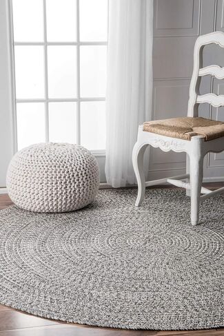 nuLOOM Wynn Braided Indoor/Outdoor Area Rug, 3x5, Light Grey/Salt and Pepper in Saudi Arabia