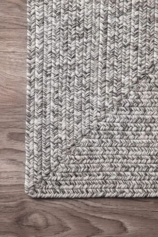 nuLOOM Wynn Braided Indoor/Outdoor Area Rug, 3x5, Light Grey/Salt and Pepper in Saudi Arabia
