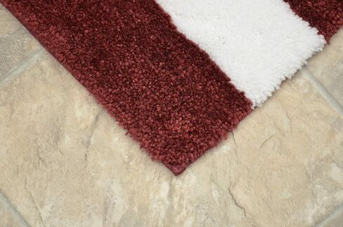 Garland Rug Beach Stripe Washable Bath Rug, 2-Piece Set, Basin Blue/White in Saudi Arabia