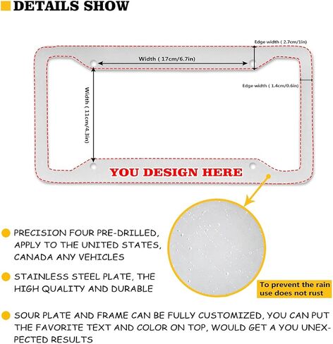 إطار لوحة ترخيص مطبوع عليه شجرة نخيل بوهينيا للنساء، أغطية لوحة تراخيص السيارة لبطاقة الترخيص in Kuwait