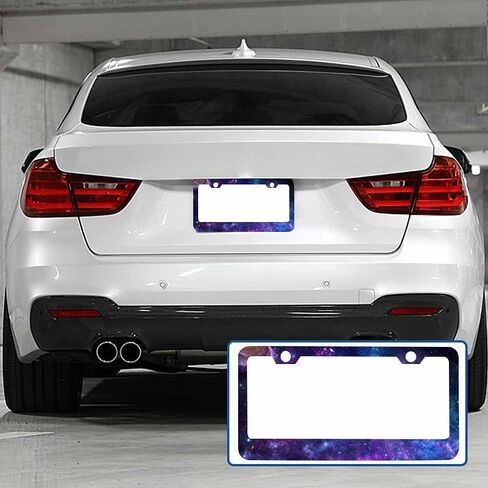 إطار لوحة ترخيص مزخرف جميل لهاتف Galaxy Space Car غطاء من الألومنيوم حامل لوحة ترخيص السيارة للرجال والنساء in Saudi Arabia