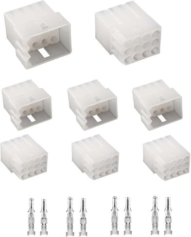 JRready ST6420 Standard.093" Pin and Socket Power Connectors 12 Circuits (2 Matched Sets), 14-20 AWG，Compatible with Molex Standard.093" 12 Pin Male& Female Connector, 5.03 mm Pitch, Free Hanging in Saudi Arabia