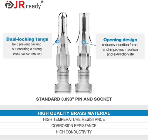 JRready ST6420 Standard.093" Pin and Socket Power Connectors 12 Circuits (2 Matched Sets), 14-20 AWG，Compatible with Molex Standard.093" 12 Pin Male& Female Connector, 5.03 mm Pitch, Free Hanging in Saudi Arabia